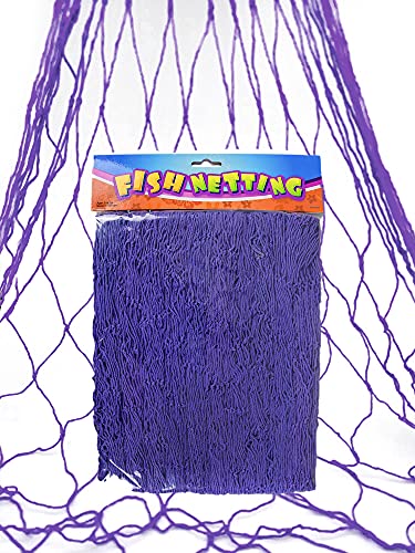 Zugar Land Fischnetz aus Baumwolle, 1,8 m x 4,5 m, nautischer Pirat, Hawaii, Luau, Fischer, Meerjungfrau, Dekoration, Fischernetz, zum Aufhängen Ihrer Bilder, Wanddekoration (lila) von Zugar Land