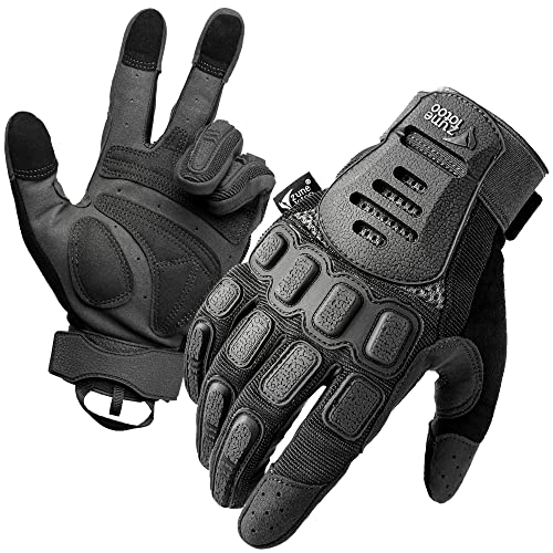 Zune Lotoo Airsoft Handschuhe, Atmungsaktive und Verschleißfeste Motorradhandschuhe mit 3-Finger-Touchscreen, TPR-Aufprallschutz Stoßdämpfende Taktische Handschuhe mit für Klettern Paintball (S) von Zune Lotoo