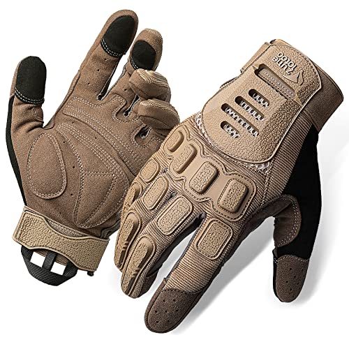 Zune Lotoo Paintball Handschuhe, Atmungsaktive und Verschleißfeste Airsoft Handschuhe mit 3-Finger-Touchscreen, TPR-Aufprallschutz Stoßdämpfende Taktische Handschuhe mit für Klettern Paintball (M) von Zune Lotoo