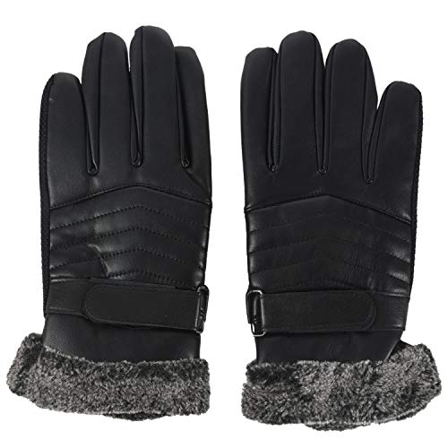 Zunedhys Herren Anti-Rutsch-Handschuhe, Motorrad, Leder, Wintersport, Thermo-Handschuhe, Touchscreen-Handschuhe von Zunedhys