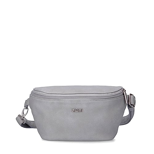 Damen Hip Bag Mademoiselle MH4 Bauchtasche 25 cm 1 Liter aus hochwertigem Kunstleder, Crossbody Bag wasserabweisend, 3-in-1 Bequeme Brusttasche, Gürteltasche & Hüfttasche (Canvas-Grey) von Zwei