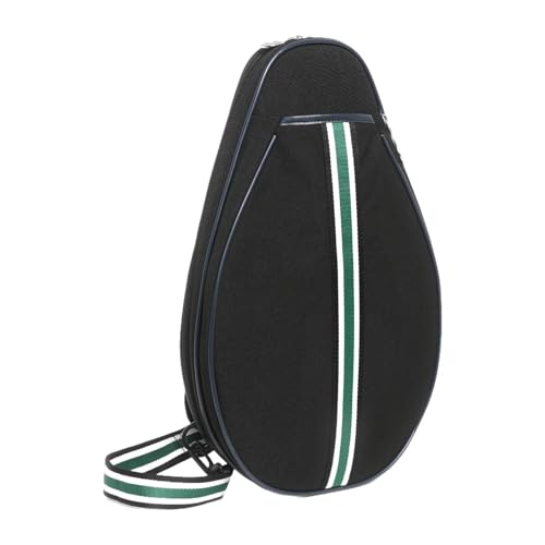 Zxpjkyu Badminton Racket Bag Geräumige Tragetasche für Schläger Schulterrucksack Aufbewahrungsbeutel aus Robustem Oxford Polyester Wasserabweisend für Männer, Schwarz von Zxpjkyu