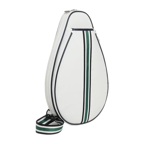 Zxpjkyu Badminton Racket Bag Geräumige Tragetasche für Schläger Schulterrucksack Aufbewahrungsbeutel aus Robustem Oxford Polyester Wasserabweisend für Männer, Weiß von Zxpjkyu