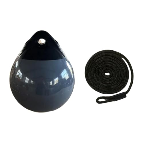 Zxpjkyu Boots Ball Runder Ankerboje Marine Mooringboje Inflatable Boat Mooringboje Dock Ball Aus PVC mit Stabilem Seil für Segelboote Yachten U, Schwarzes Seil von Zxpjkyu