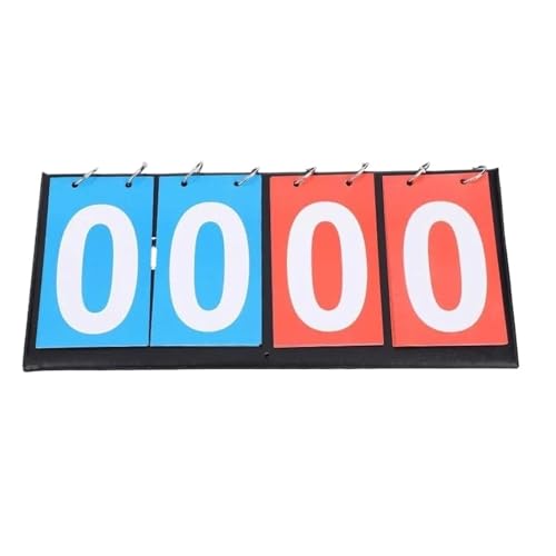 ZythrXLate Tragbare Klapp-Anzeigetafel Anzeigetafel Volleyball Tragbare Pro Zähler Handbuch for Basketball Multi-Sport Fußball Tischtennis Flip Zweistellige Badminton(Blue Red 4 Digit) von ZythrXLate