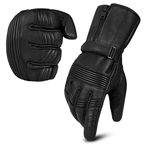 aaasportx Motorradhandschuhe Herren Winter Schwarz MotorradHandschuhe Winter Motorradhandschuhe Winter Herren Warm Wasserdicht Winddicht (M) von aaasportx