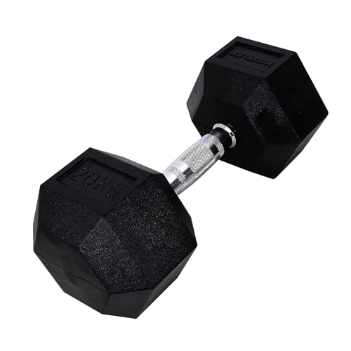 Ab. Hexagonal Dumbbell of 20kg (44LB) Includes 1 * 20Kg (44LB) Black Material : Iron with Rubber Coat Exercise, Fitness and Strength Training Weights at Home/Gym for Women and Men von ANYTHING BASIC
