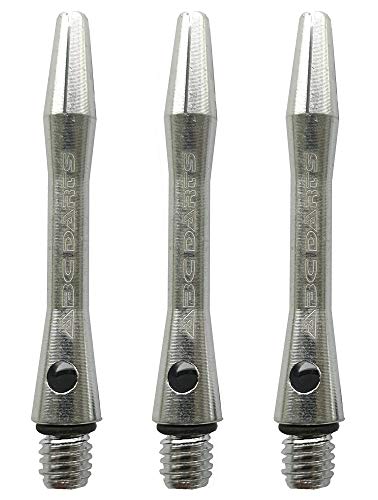 ABC Darts - Aluminum Dart Schäfte Set mit O-Ringe - Short Silber - 4 sätz Dart Shafts von abcdarts