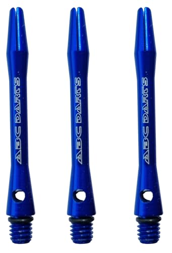 abcdarts Unisex – Erwachsene Aluminium Shaft Dart Schäfte Set, Blau, Short von abcdarts