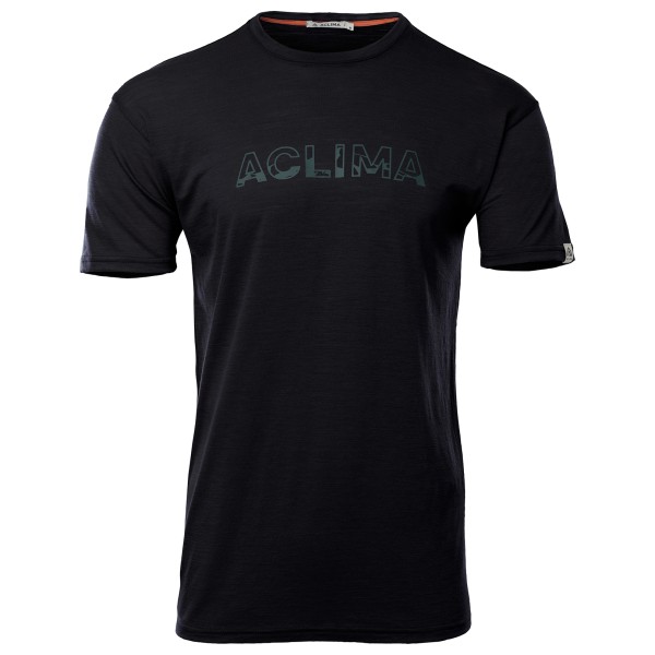 Aclima - Lightwool Tee Logo - Merinoshirt Gr L schwarz von aclima