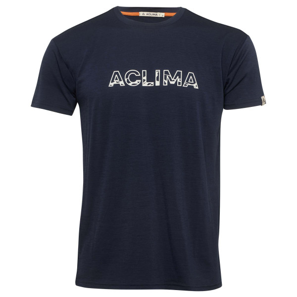 Aclima - Lightwool Tee Logo - Merinoshirt Gr XL blau von aclima