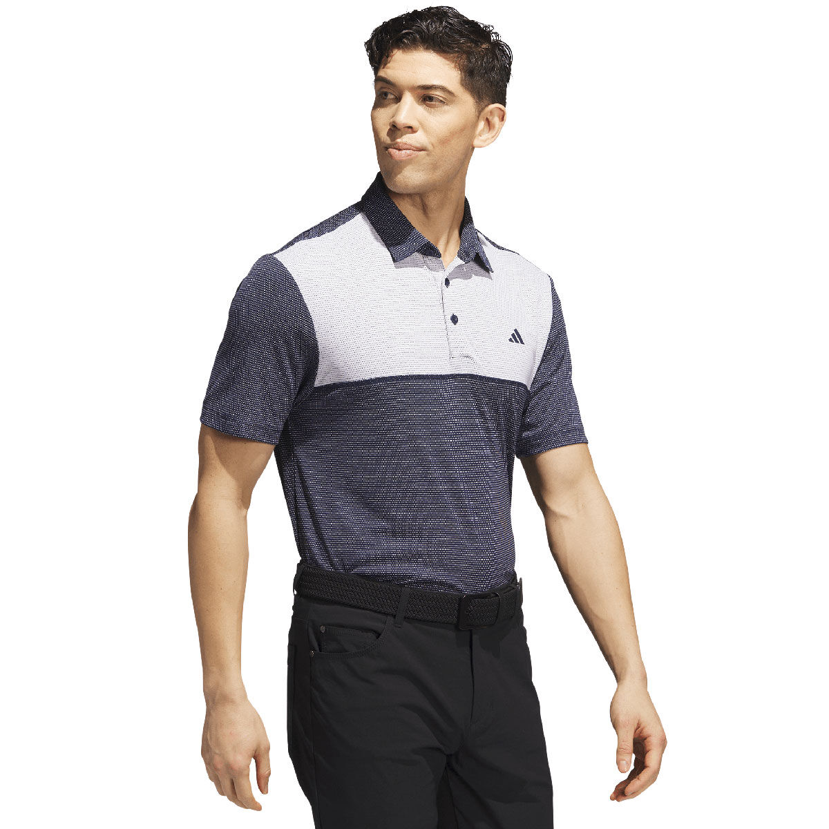 adidas Golf Men's Navy Blue and White Colour Block Core Golf Polo Shirt, Size: Small | American Golf von adidas Golf