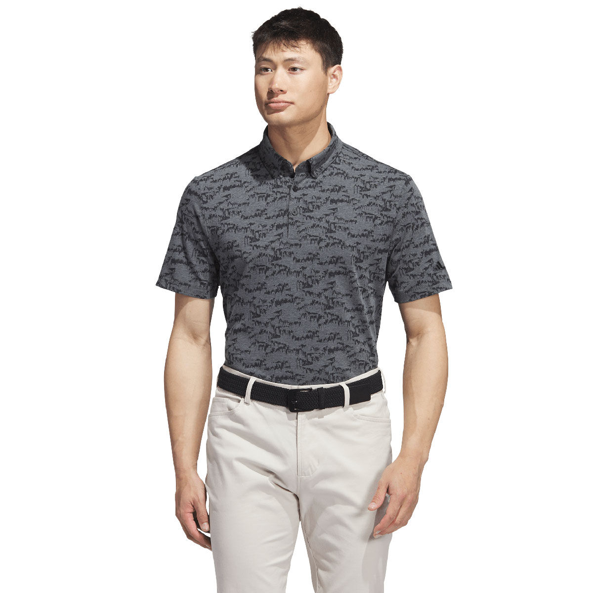 adidas Men's Go-To Printed Golf Polo Shirt, Mens, Black, Small | American Golf von adidas Golf