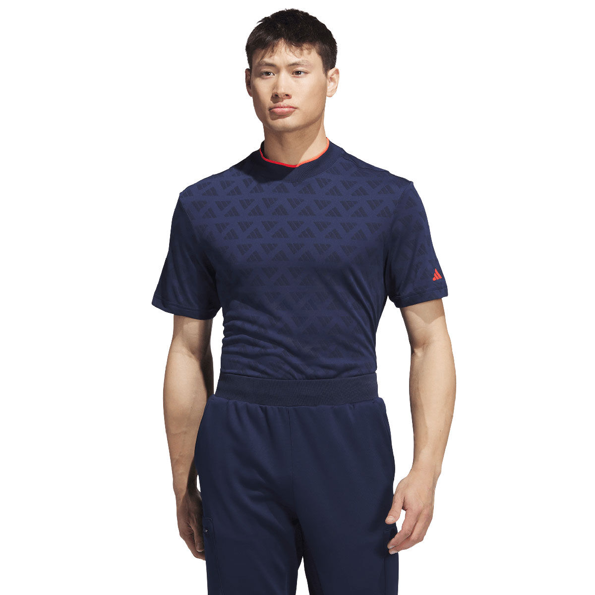 adidas Men's Jacquard Mock Golf Polo Shirt, Mens, Black/navy, Small | American Golf von adidas Golf