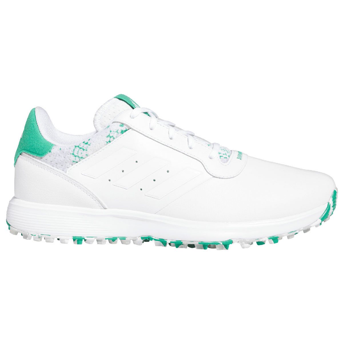 adidas Men's S2G Leather Waterproof Spikeless Golf Shoes, Mens, White/grey/green, 7 | American Golf von adidas Golf