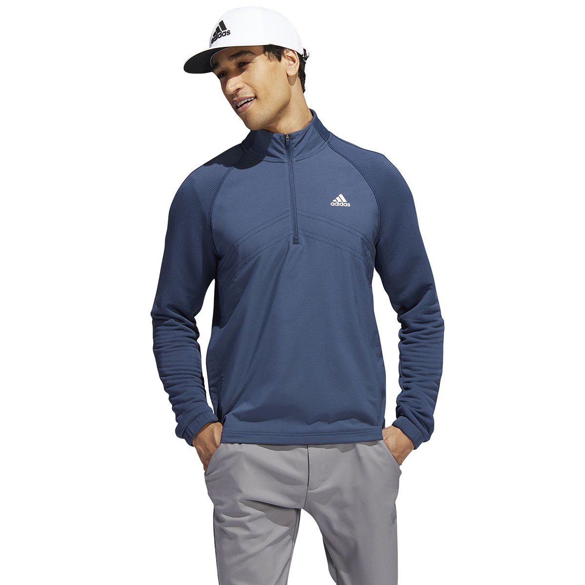 adidas Men's Statement Fleece Half Zip Golf Midlayer, Mens, Navy, Small | American Golf von adidas Golf