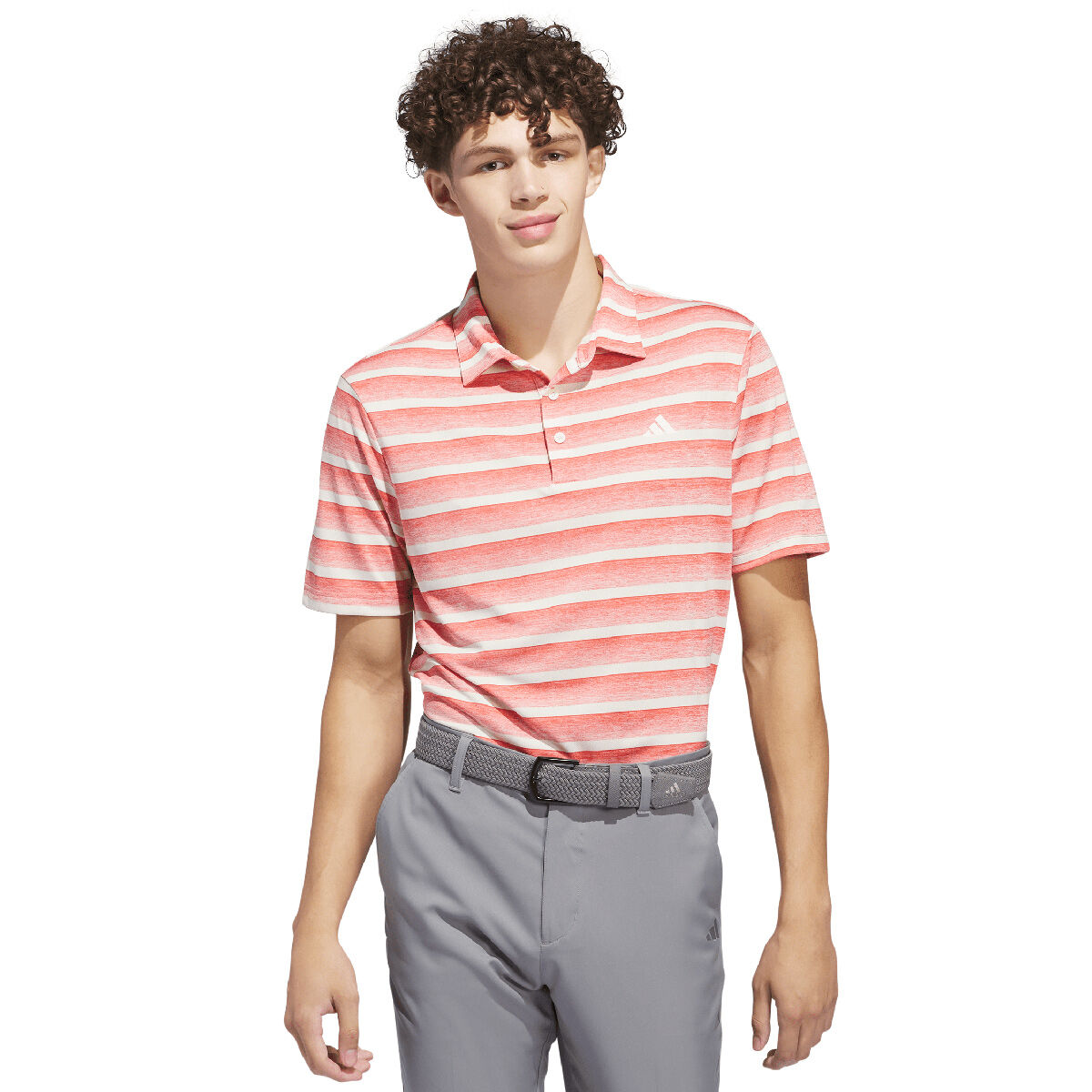 adidas Men's Two Colour Stripe Golf Polo Shirt, Mens, Preloved scarlet/ivory, Large | American Golf von adidas Golf