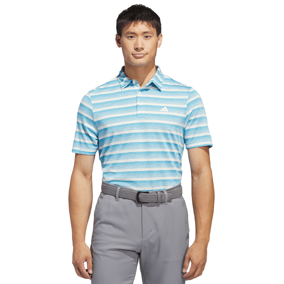 adidas Men's Two Colour Stripe Golf Polo Shirt, Mens, Semi blue burst/ivory, Xxl | American Golf von adidas Golf