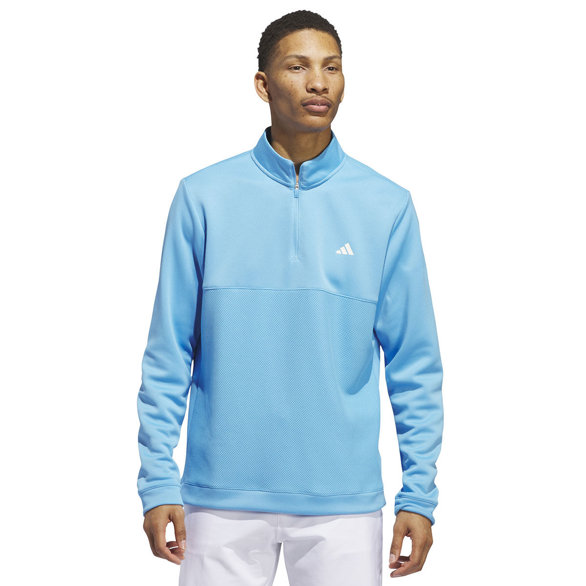 adidas Men's Ultimate365 Textured Quarter Zip Golf Midlayer, Mens, Semi blue burst, Large | American Golf von adidas Golf