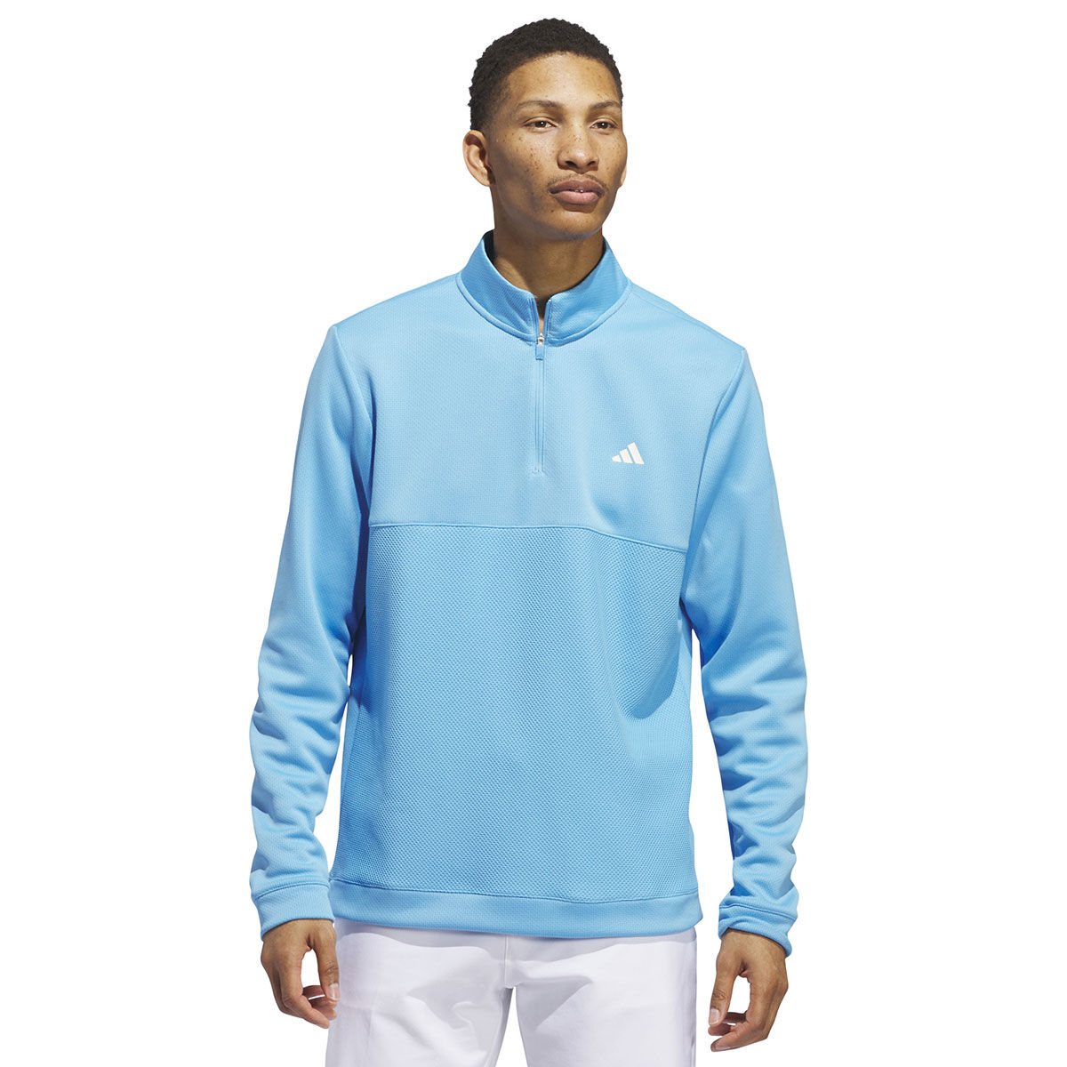 adidas Men's Ultimate365 Textured Quarter Zip Golf Midlayer, Mens, Semi blue burst, Small | American Golf von adidas Golf