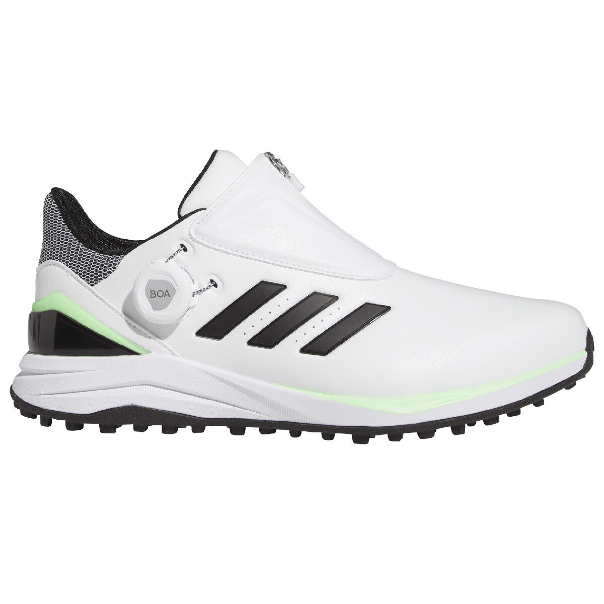 adidas SOLARmotion BOA Spikeless Waterproof Golf Shoes, Mens, White/core black/green spark, 11 | American Golf von adidas Golf