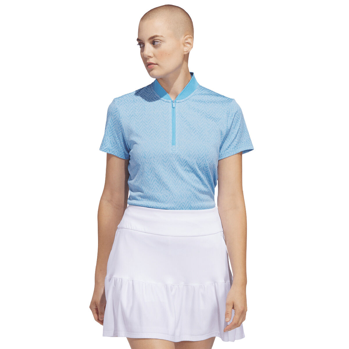 adidas Womens Ultimate365 Jacquard Golf Polo Shirt, Female, Semi blue burst, Large | American Golf von adidas Golf