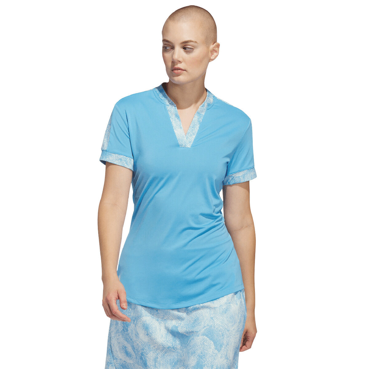 adidas Womens Ultimate365 Printed Golf Polo Shirt, Female, Semi blue burst, Medium | American Golf von adidas Golf