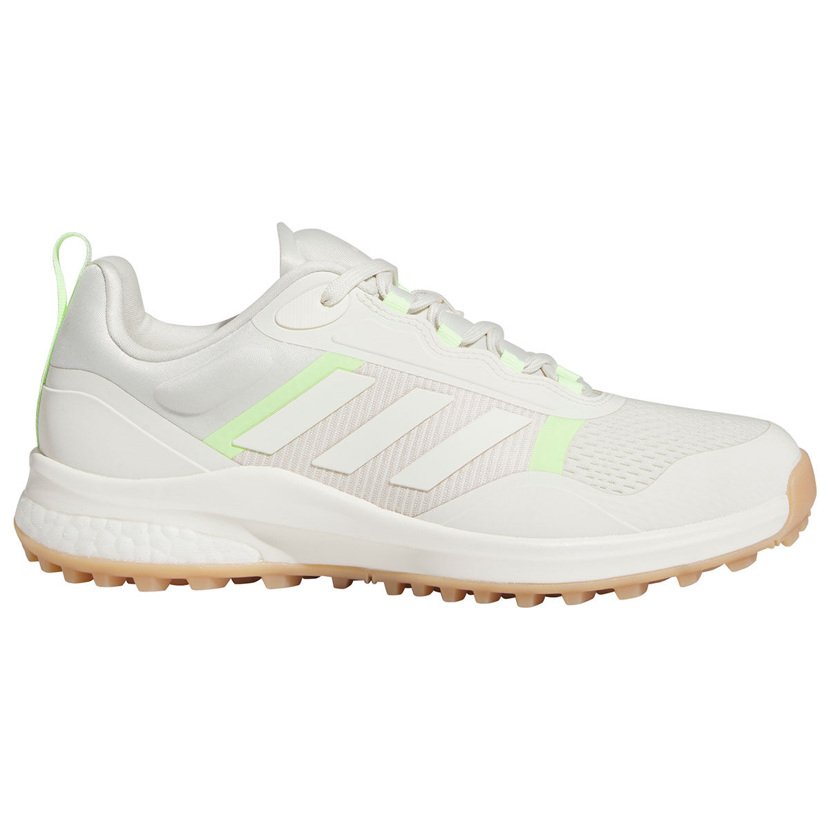 adidas Womens Zoysia Waterproof Spikeless Golf Shoes, Female, White/putty mauve/green spark, 4 | American Golf von adidas Golf