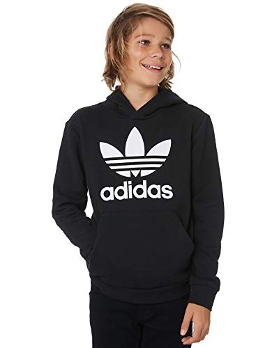 adidas Originals Unisex-Child Trefoil Hoodie Hooded Sweatshirt, Black/White, 176 von adidas Originals