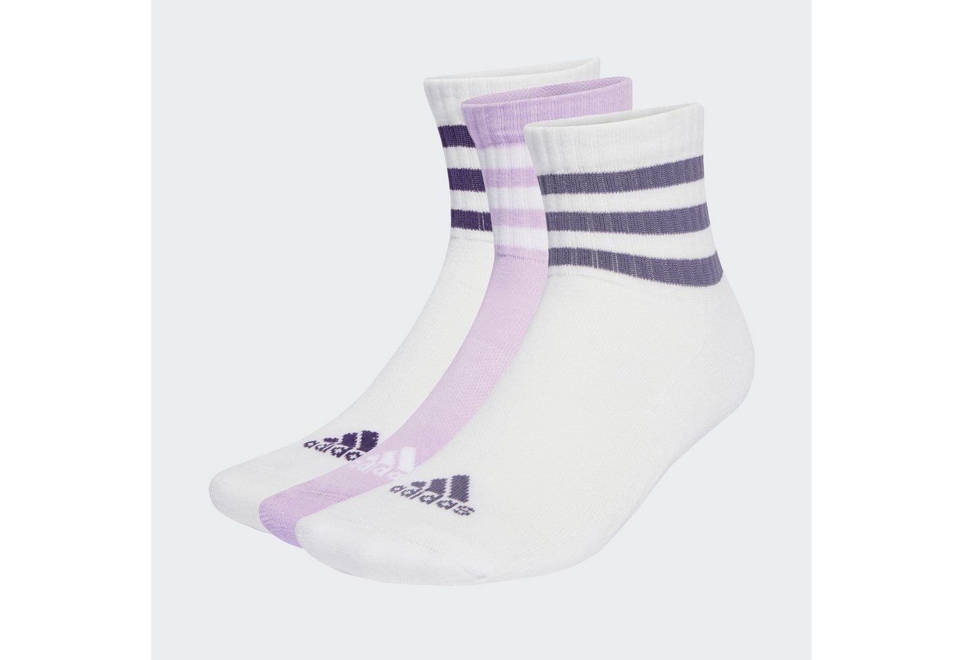 adidas Performance Funktionssocken 3STREIFEN CUSHIONED SPORTSWEAR MIDCUT SOCKEN, 3 PAAR (3-Paar) von adidas Performance
