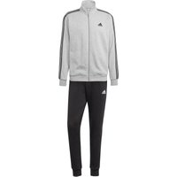 adidas Basic 3-Streifen Trainingsanzug Herren 83F7 - mgreyh/black L von adidas Sportswear
