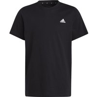 adidas Essentials Small Logo Cotton T-Shirt Kinder 095A - black/white 128 von adidas Sportswear