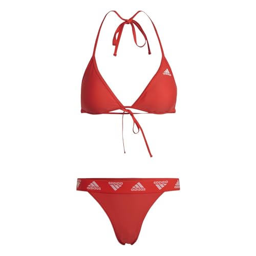 ADIDAS Women's Triangle Bikini Swimsuit, Bright red/White, XS von adidas