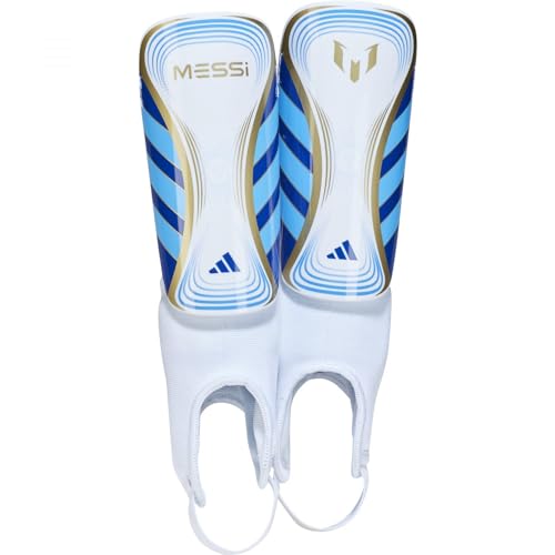 adidas Kinder Schienbeinschoner Messi SG Match J White/Lucid Blue/Gold Met. L von adidas