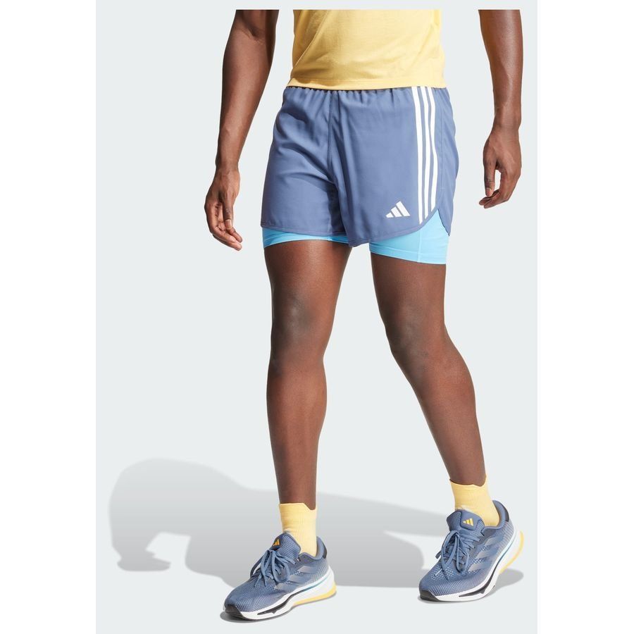 Adidas Own the Run 3-Streifen 2-in-1 Shorts von adidas