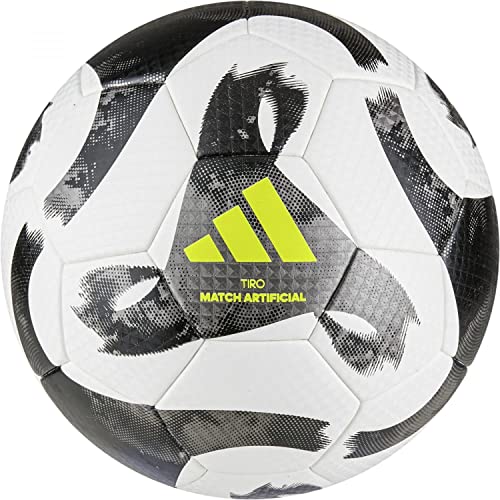Adidas Unisex Ball (Thermal-Bonding) Tiro League Artificial Ground Football, White/Black/Iron Met./Solar Yellow, HT2423, 5 von adidas