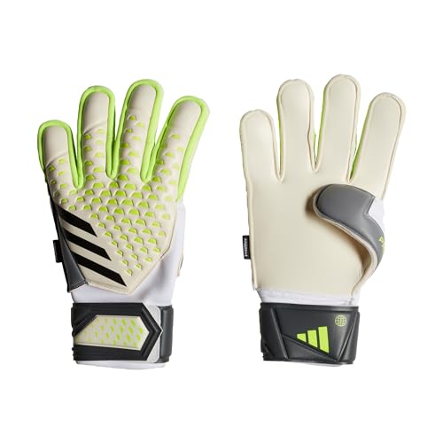 Adidas Unisex Goalkeeper Gloves (Fingersave) Pred Gl MTC Fs, White/Lucid Lemon/Black, IA0877, 8 von adidas