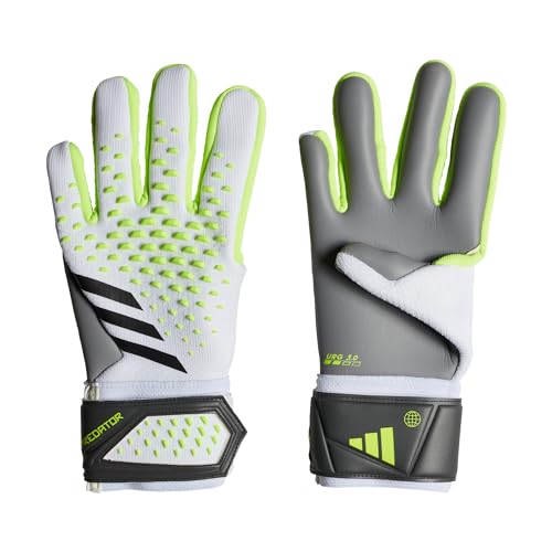 Adidas Unisex Goalkeeper Gloves (W/O Fingersave) Pred Gl LGE, White/Lucid Lemon/Black, IA0879, 12 von adidas