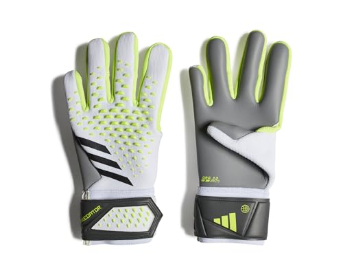 Adidas Unisex Goalkeeper Gloves (W/O Fingersave) Pred Gl LGE, White/Lucid Lemon/Black, IA0879, 9 von adidas