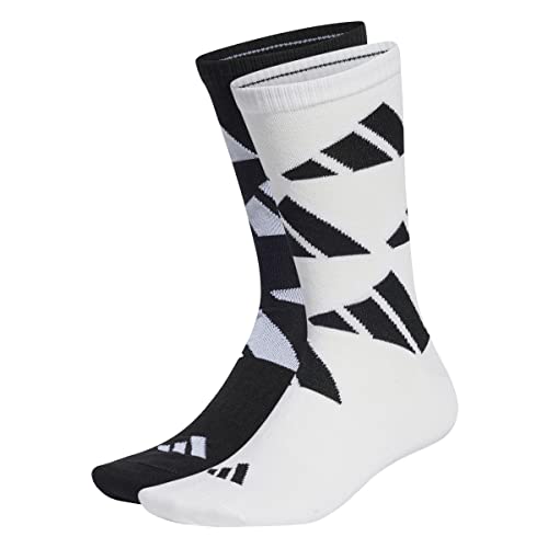 adidas Unisex AEROREADY Crew Logo Brand Love 2 Pairs Socken, White/Black von adidas