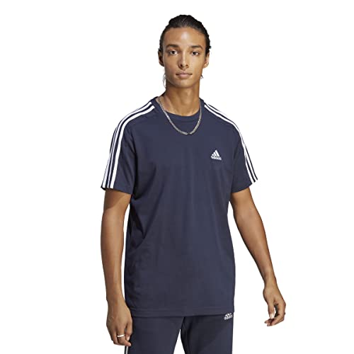 Adidas, Essentials Single Jersey 3-Stripes, T-Shirt, Legende Tinte/Weiß, L, Mann von adidas