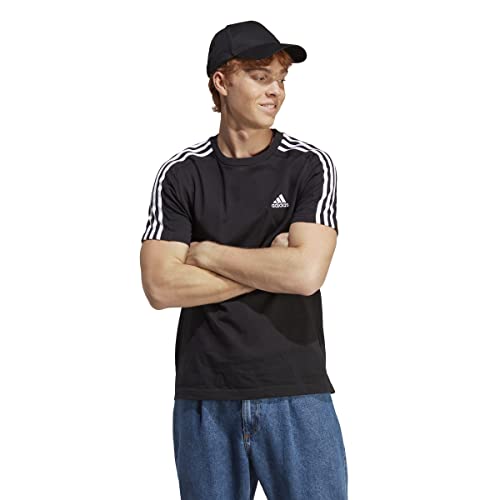 adidas Herren Essentials Single Jersey 3-Stripes T-Shirt, black/white, M von adidas
