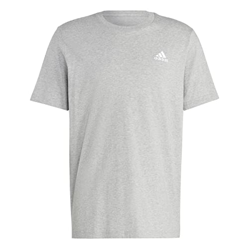 Adidas, Essentials Single Jersey Embroidered Small Logo, T-Shirt, Mittelgraues Heather, S, Mann von adidas