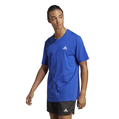 adidas, Essentials Single Jersey Embroidered Small Logo, T-Shirt, Semi Lucid Blau, XL, Mann von adidas
