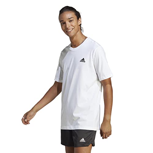 adidas male Adult Essentials Single Jersey Embroidered Small Logo T-Shirt, Weiß, XL EU von adidas