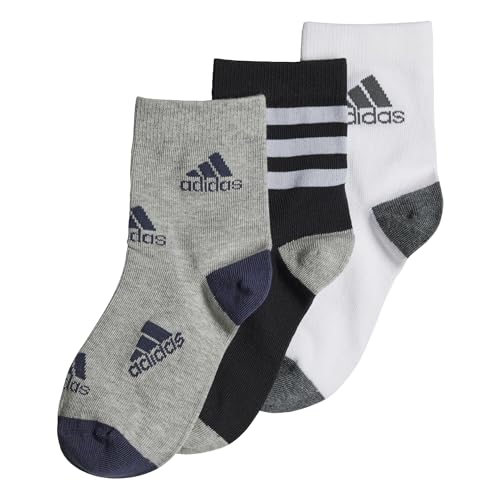 Adidas, Graphic Socks 3 Pairs, Socken, Schwarz/Weiß/Mittelgrauer, S, Unisex-Bambino von adidas