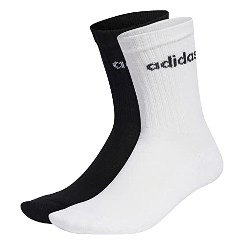 adidas Unisex Linear Crew Cushioned 3 Pairs Crew Socken, Medium Grey Heather/White/Black, M von adidas