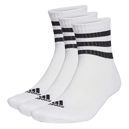 adidas Unisex 3 Stripes Knöchelsocken, White/Black, XL, 3 Paar von adidas