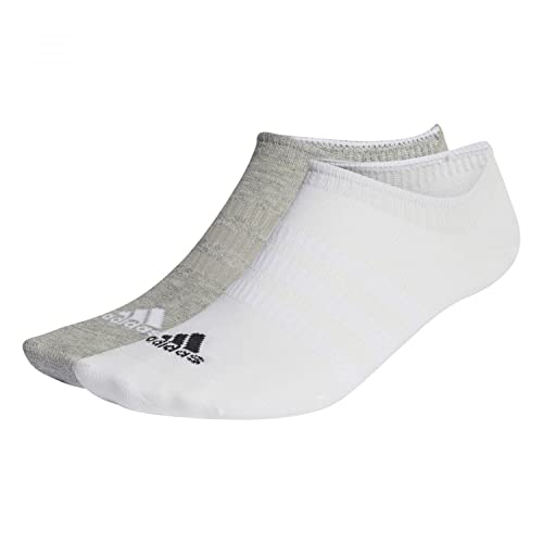 adidas Unisex Thin and Light 3 Pairs Sneaker-Socken, Medium Grey Heather/White/Black, L von adidas
