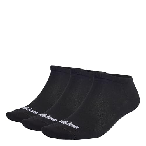 adidas Unisex Thin Linear Low-Cut Socks 3 Pairs, Black / White, 6.5-8 von adidas